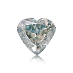 0.76 Carat Fancy Deep Bluish Green HEART Diamond I1 GIA