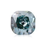 0.38 Carat Fancy Deep Green Blue Cushion Diamond I2 GIA