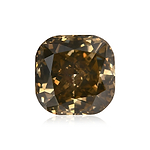 2.53 Carat Fancy Dark Yellowish Brown Cushion Diamond SI2 GIA