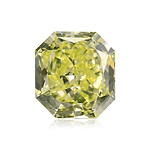 0.58 Carat Fancy Intense Yellow Green Radiant Diamond SI1 GIA