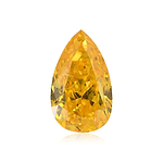 0.55 Carat Fancy Vivid Orange Yellow Pear Diamond I1 GIA
