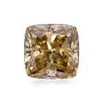 4.18 Carat Fancy Dark Brown Greenish Yellow Cushion Diamond SI1 GIA