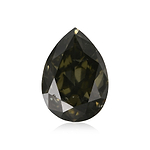 2.73 Carat Fancy Dark Gray Yellowish Green Pear Diamond SI2 GIA