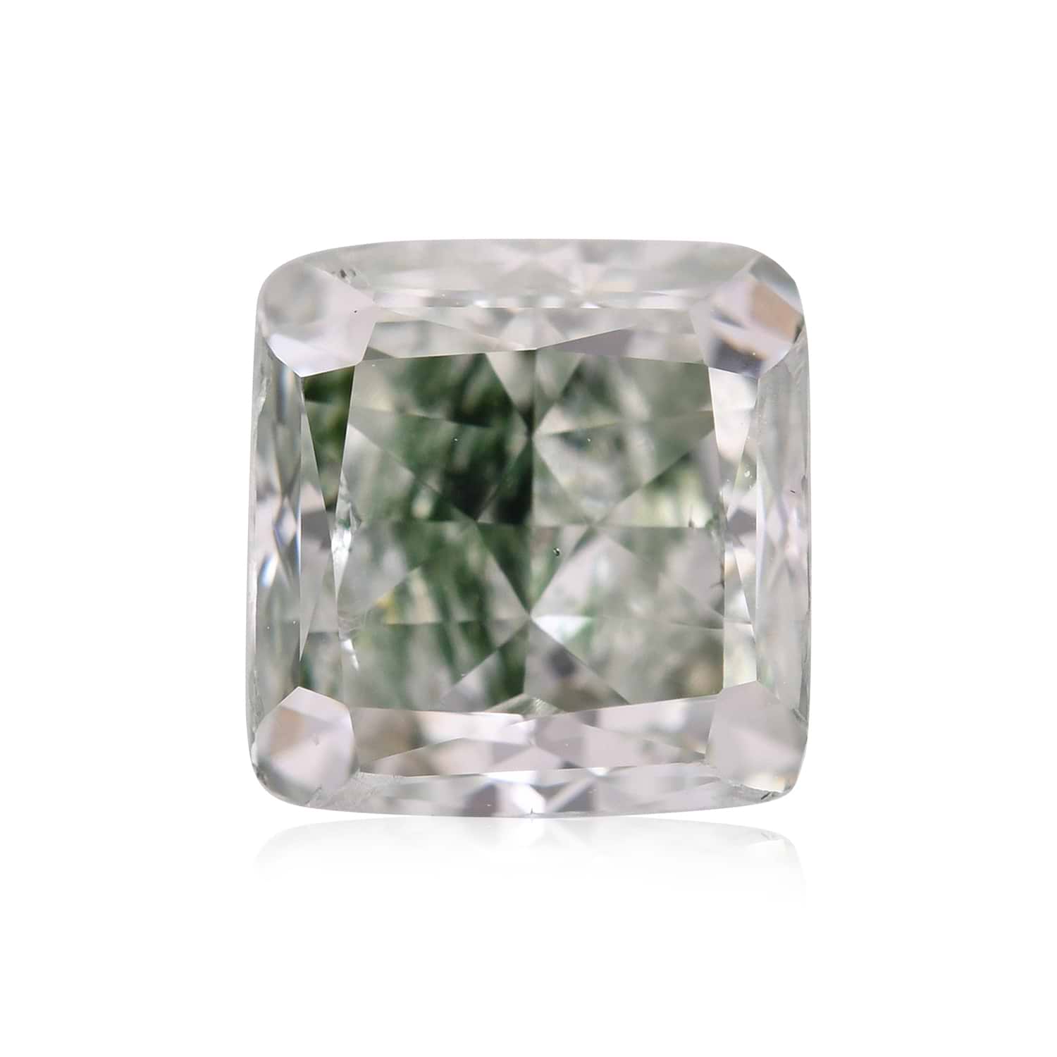 1.36 Carat Fancy Green Cushion Diamond (SI1) GIA