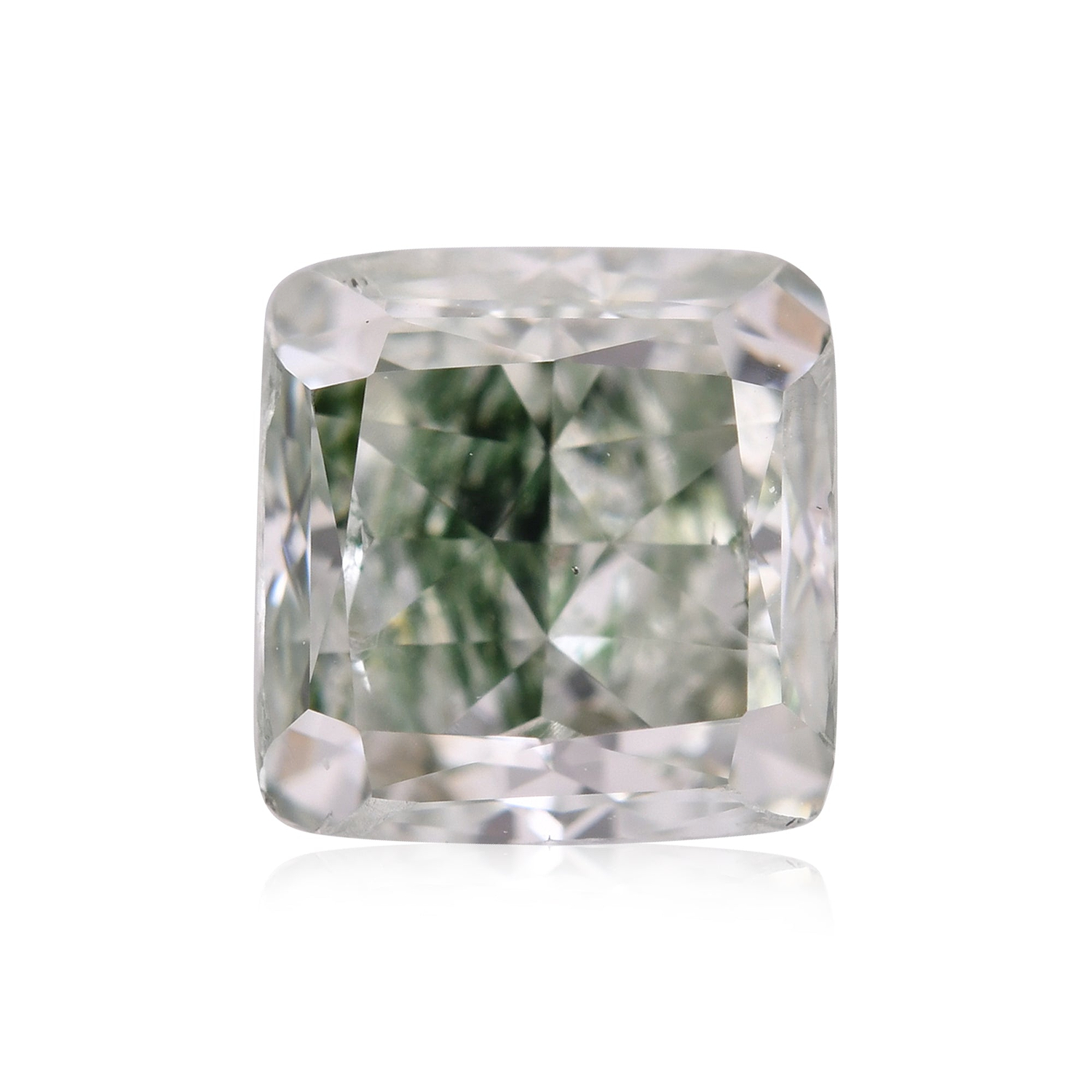 1.36 Carat Fancy Green Cushion Diamond (SI1) GIA