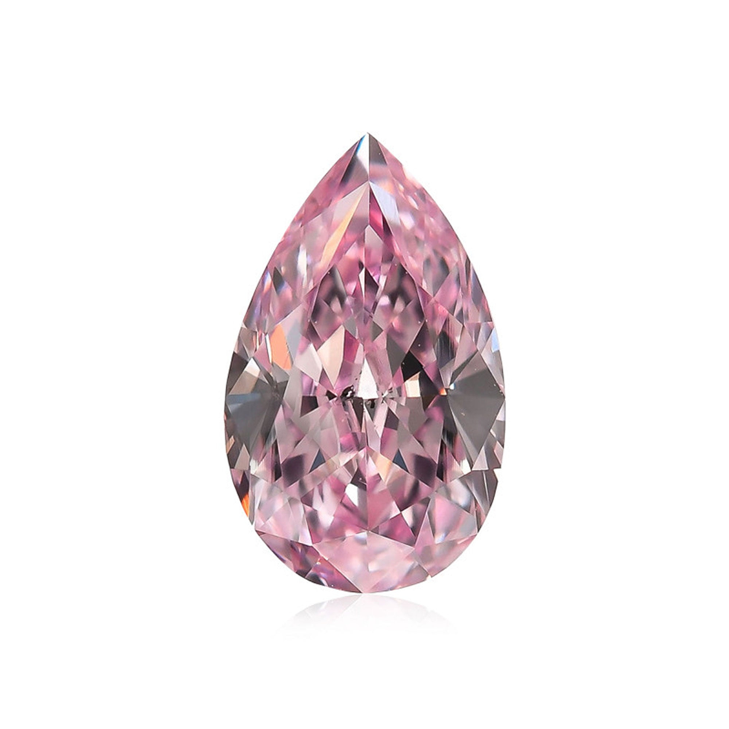 0.75 Carat Fancy Intense Purple Pink Pear Diamond SI2 GIA