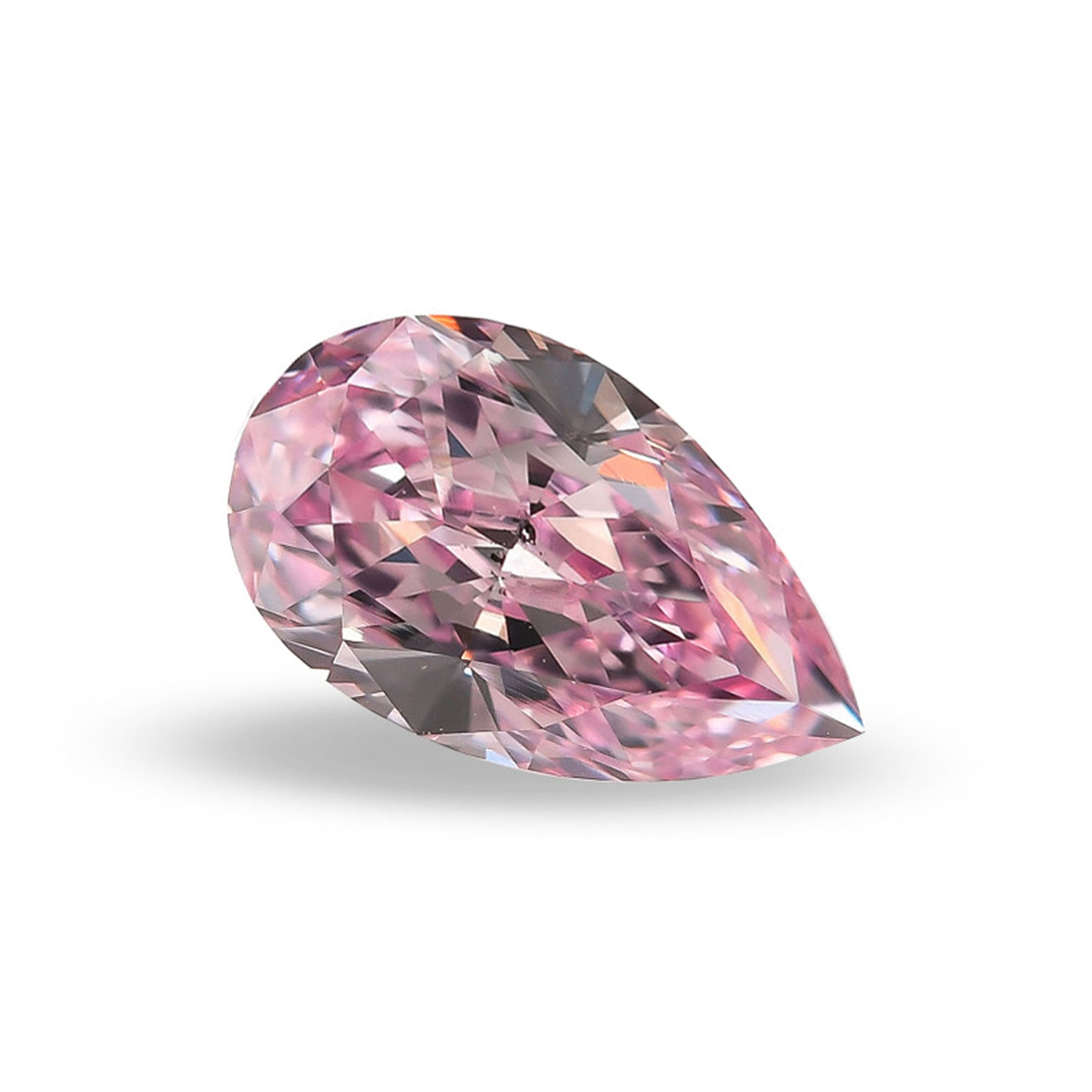 0.75 Carat Fancy Intense Purple Pink Pear Diamond SI2 GIA