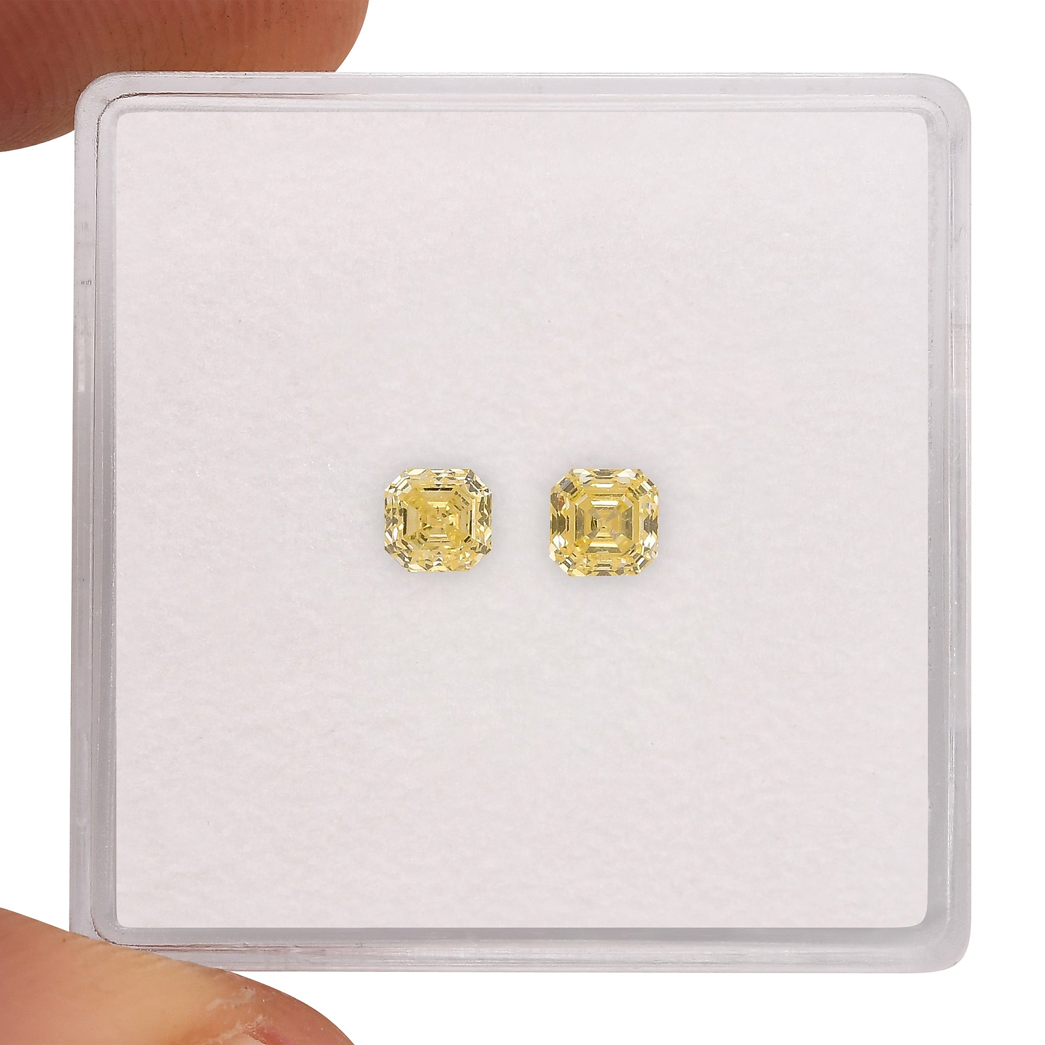 0.52 Carat Fancy Yellow Asscher Diamonds (VS2)