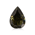 2.01 Carat Fancy Dark Gray Yellowish Green Pear Diamond (VS2) GIA
