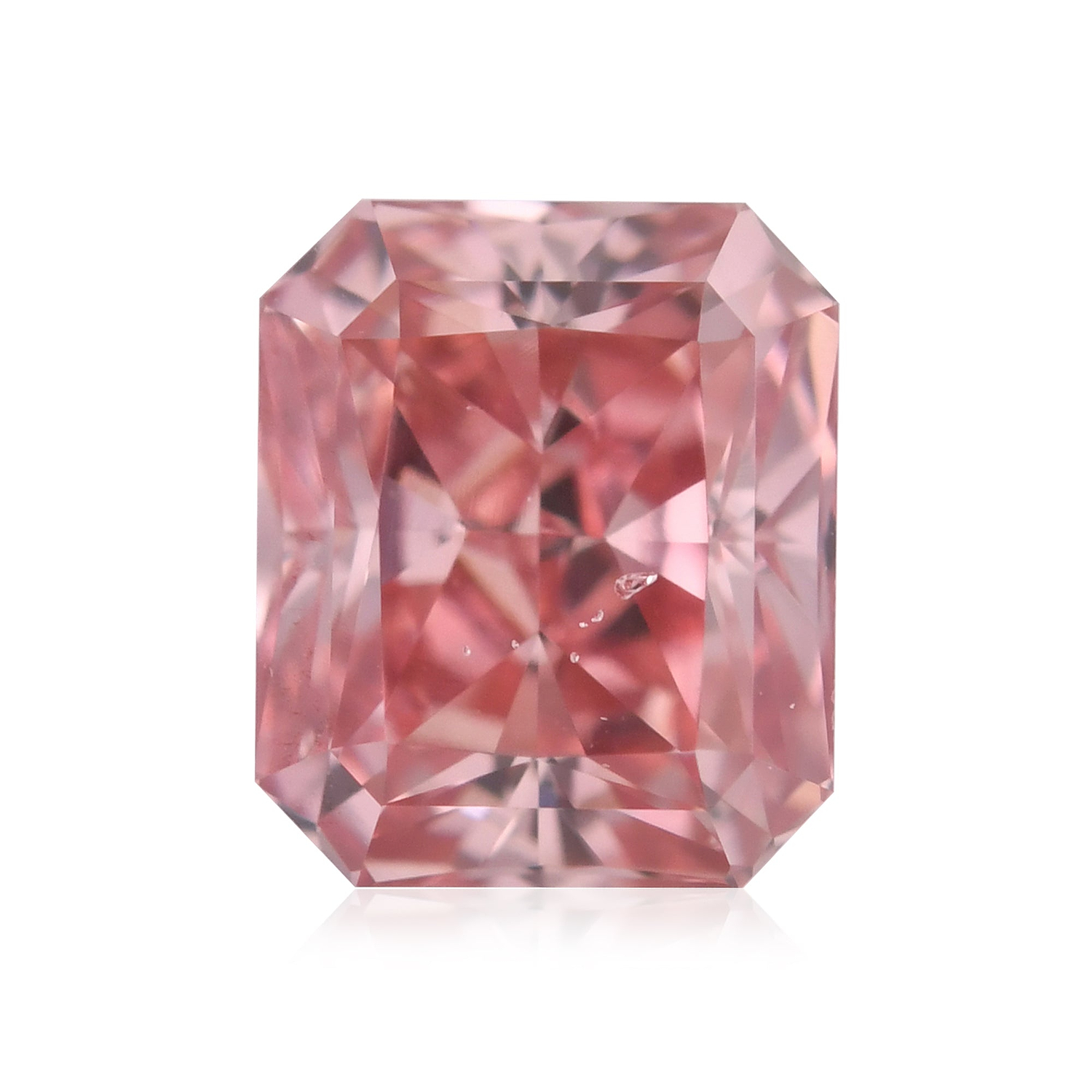 0.52 Carat Fancy Deep Pink Radiant Diamond SI1 GIA