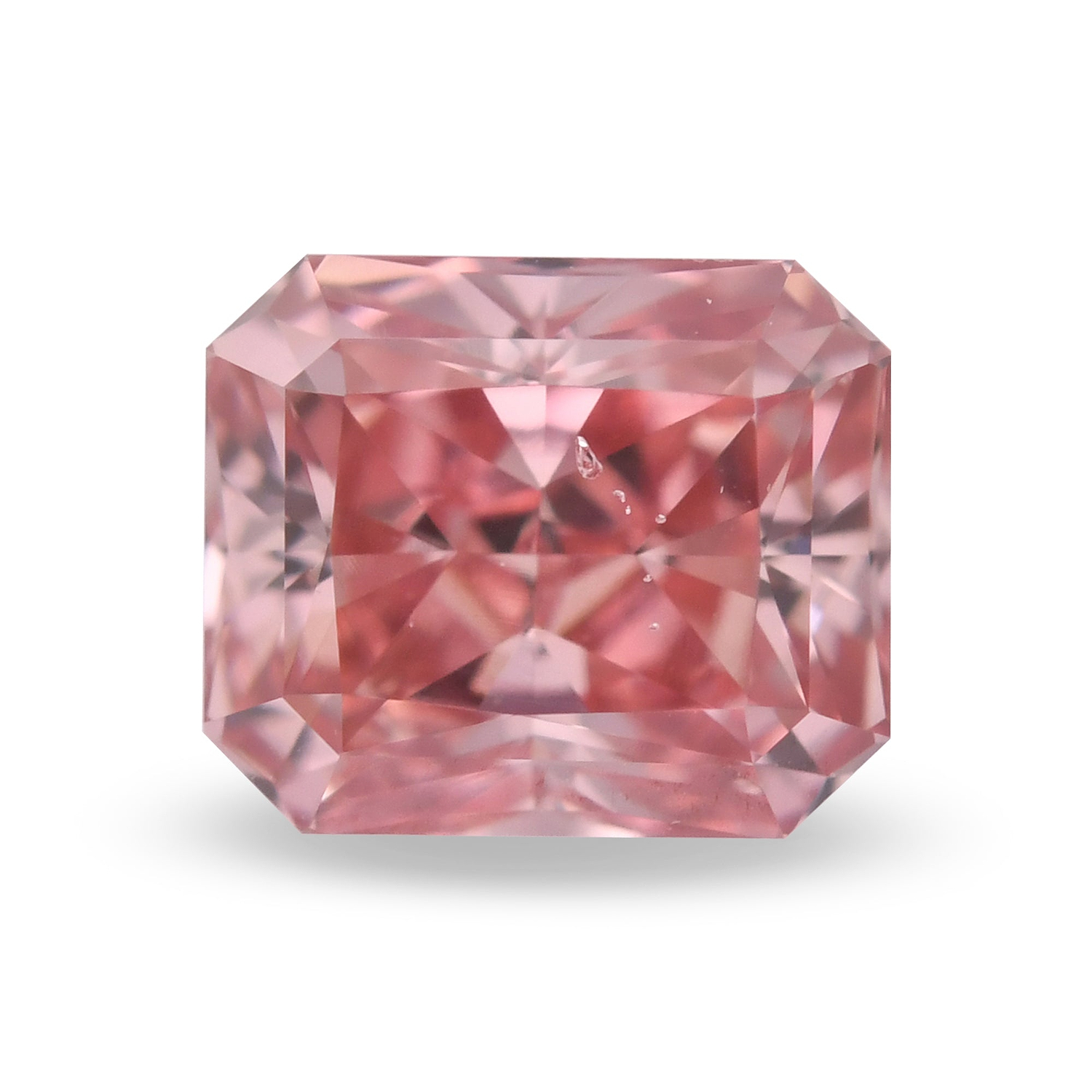 0.52 Carat Fancy Deep Pink Radiant Diamond SI1 GIA