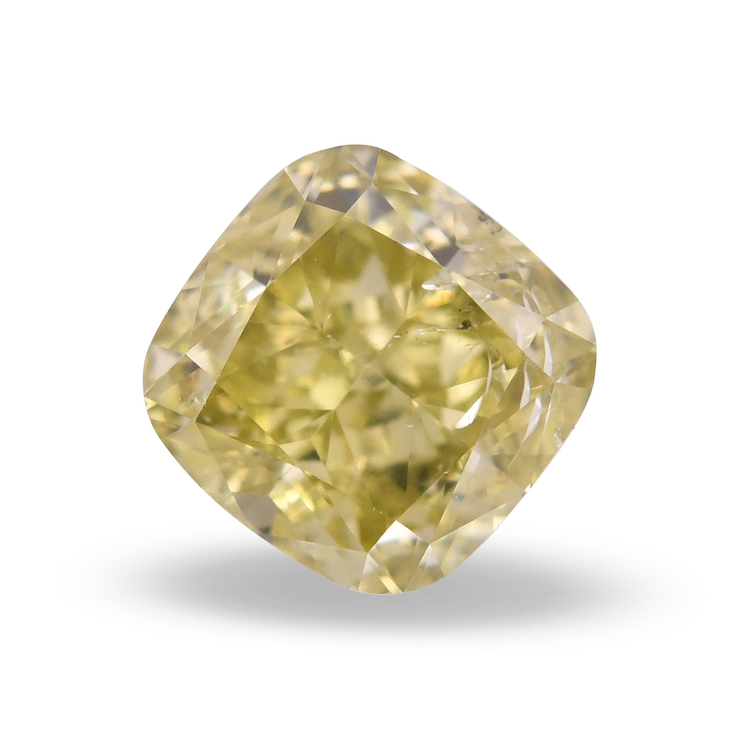 1.01 Carat Fancy Deep Green Yellow Cushion Diamond I1 GIA