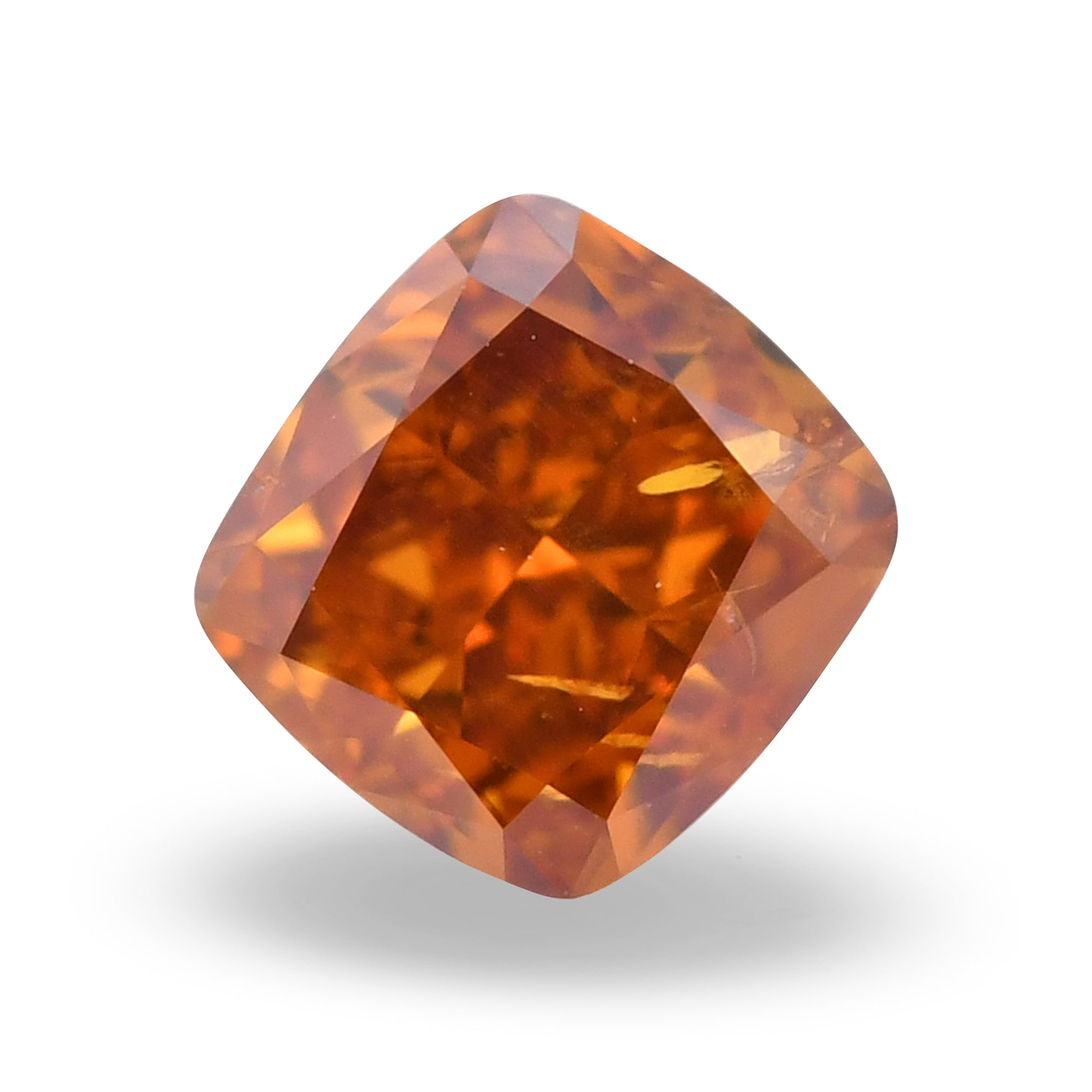 0.50 Carat Fancy Deep Brownish Yellowish Orange Cushion Diamond I1 GIA