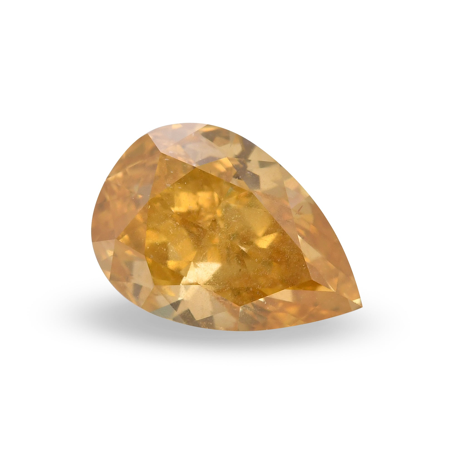 1.50 Carat Fancy Intense Orange Yellow Pear Diamond I1 GIA