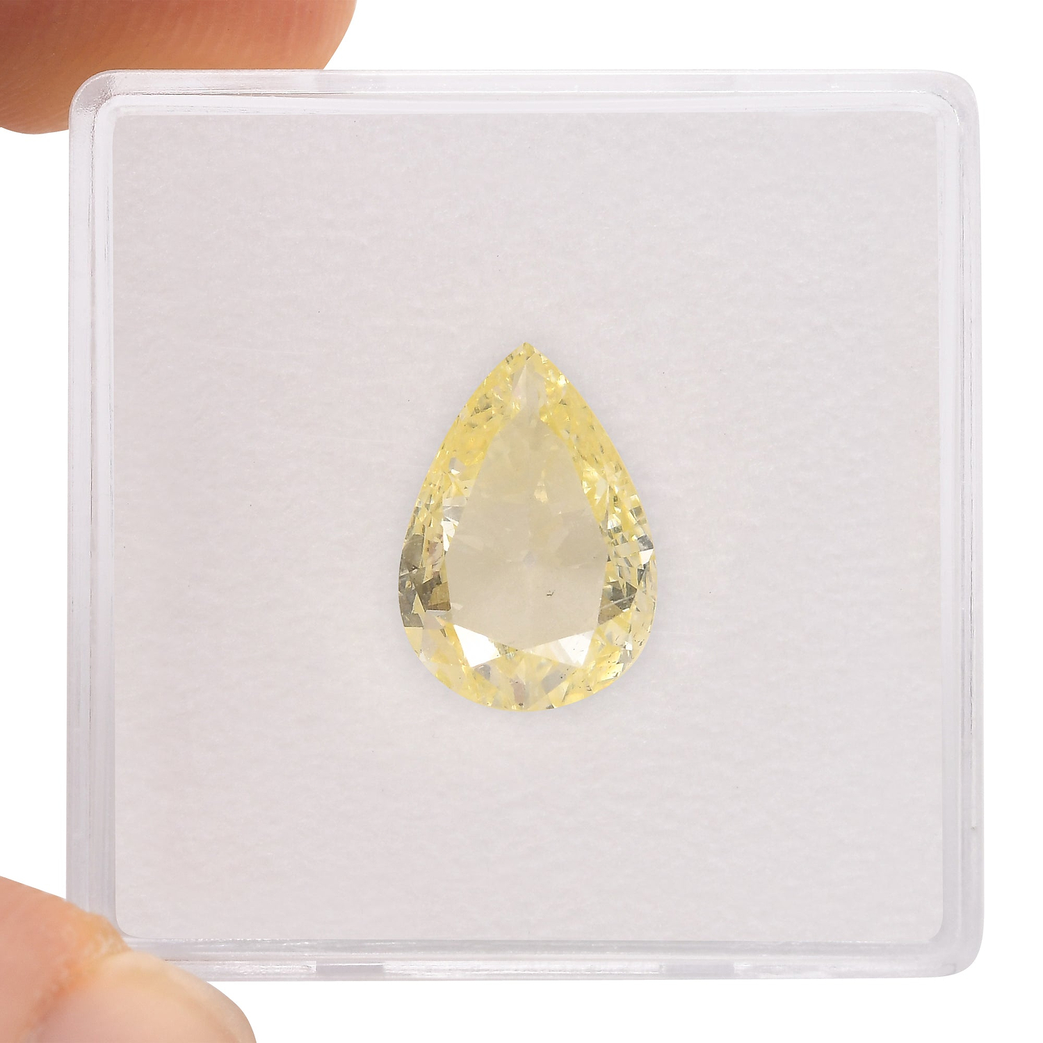 2.01 Carat Fancy Light Yellow Pear Diamond SI2 GIA