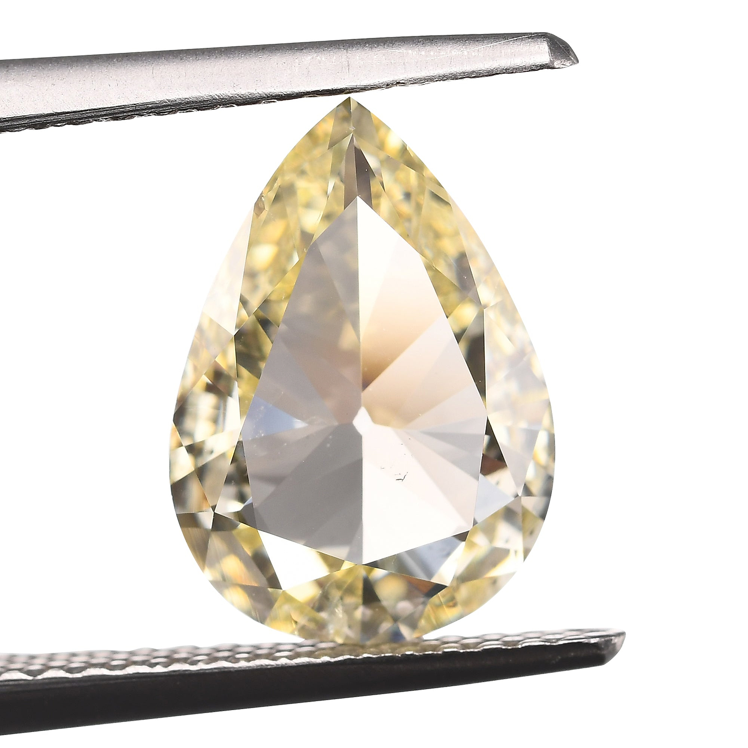 2.01 Carat Fancy Light Yellow Pear Diamond SI2 GIA