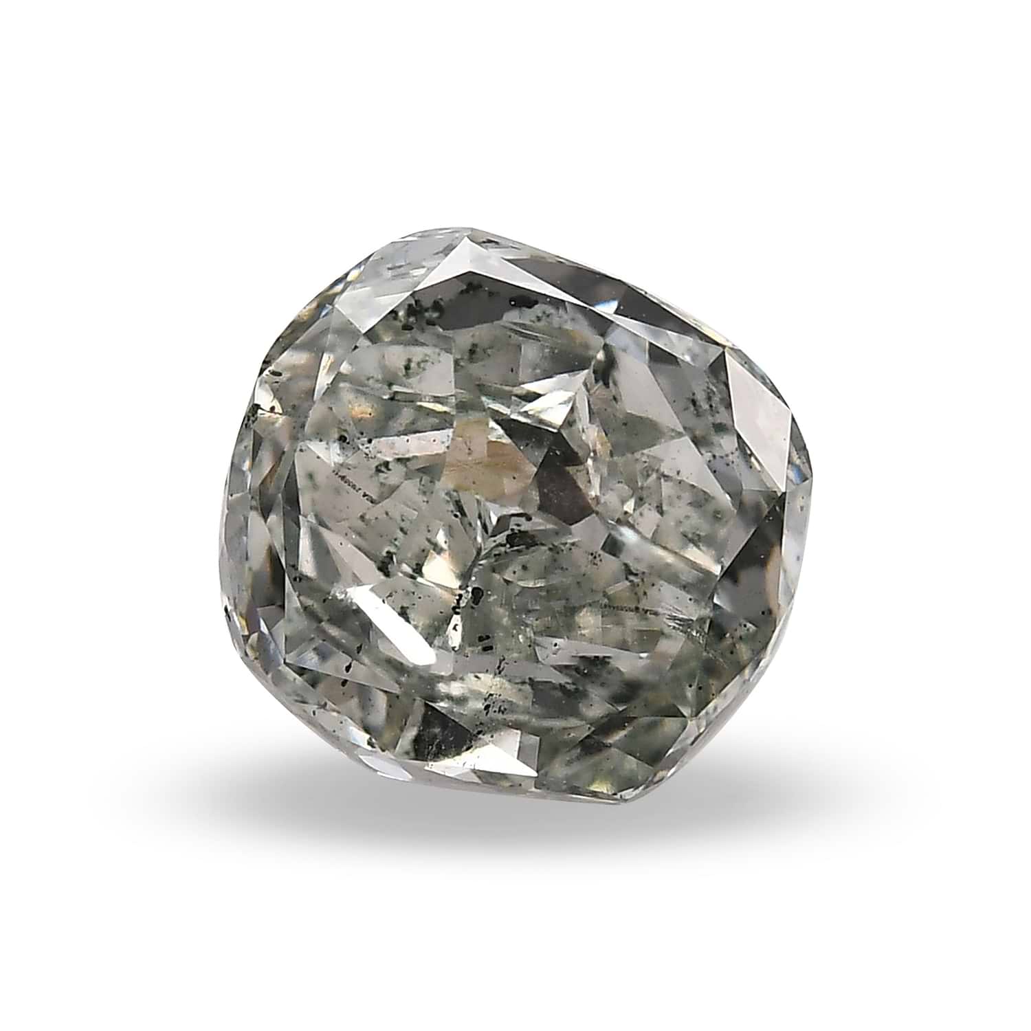 2.15 Carat Fancy Gray Green Cushion Diamond SI2 GIA