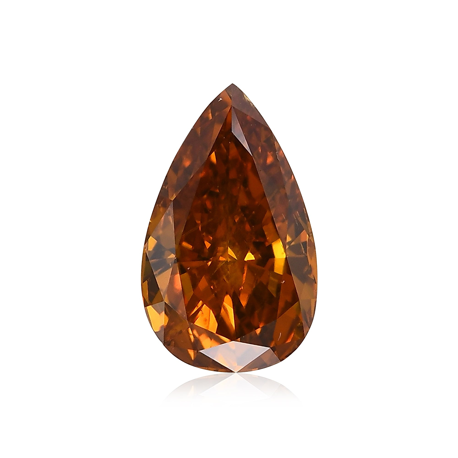 1.05 Carat Fancy Deep Yellowish Orange Pear Diamond I1 GIA