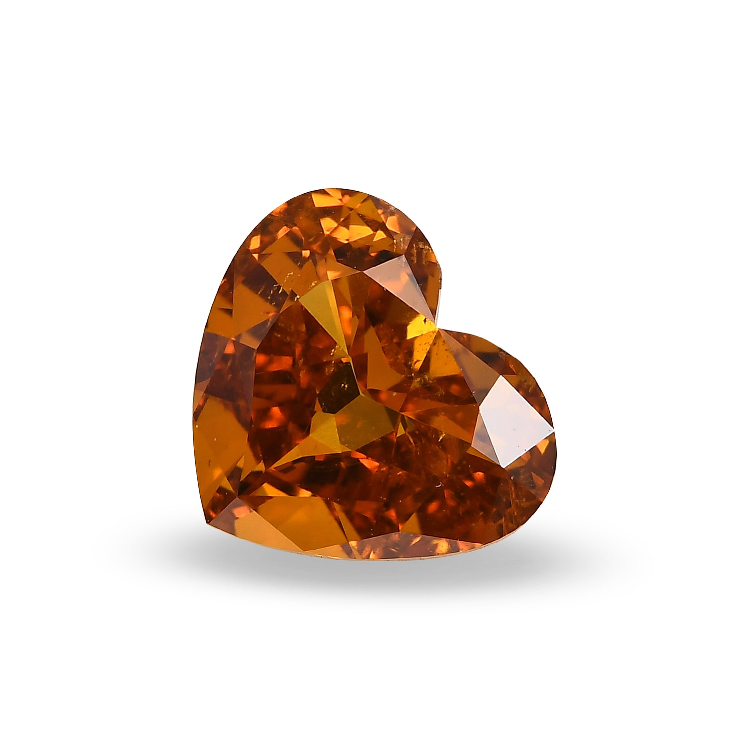 1.03 Carat Fancy Deep Yellowish Orange HEART Diamond SI2 GIA