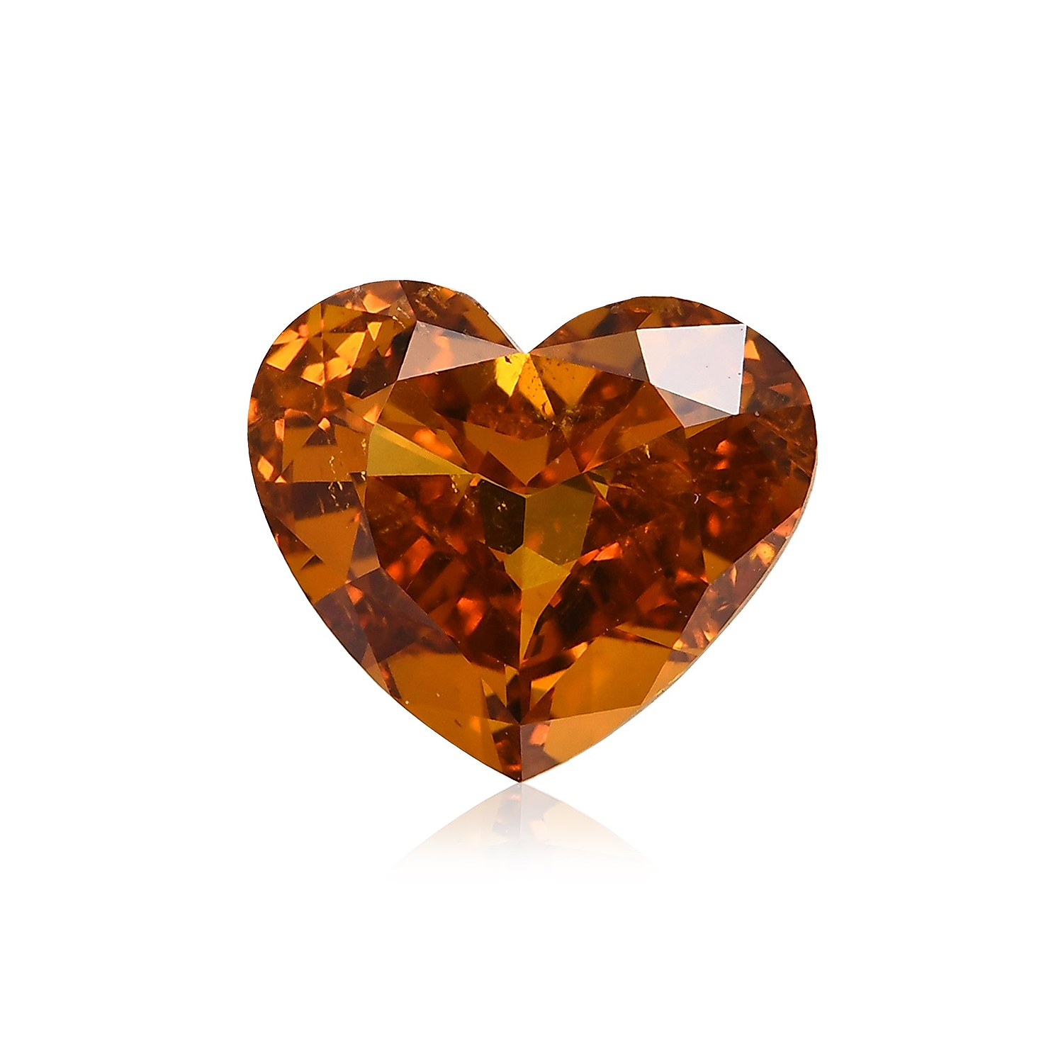 1.03 Carat Fancy Deep Yellowish Orange HEART Diamond SI2 GIA