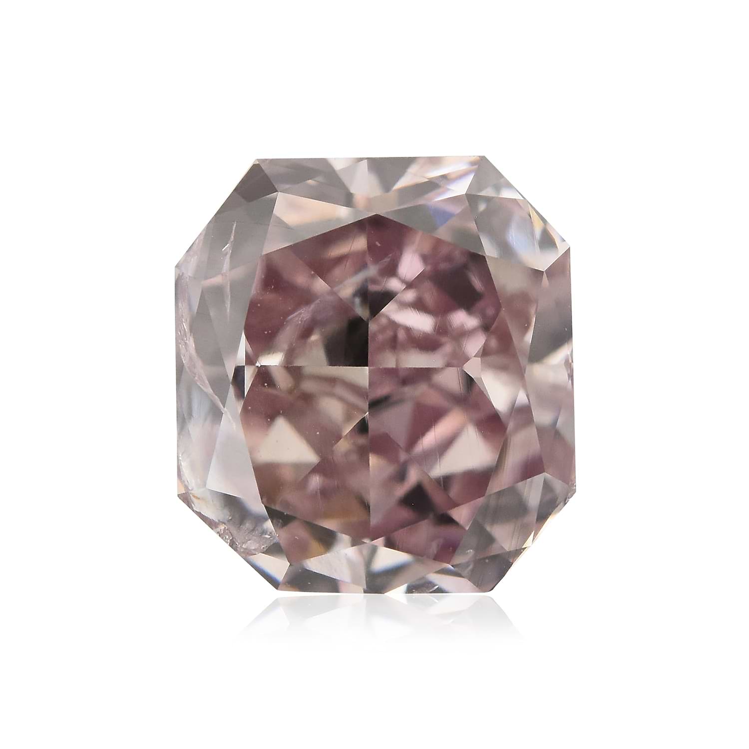 0.87 Carat Fancy Brownish Pink Radiant Diamond (I1) GIA