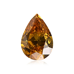 0.50 Carat Fancy Deep Orange Yellow Pear Diamond SI1 GIA