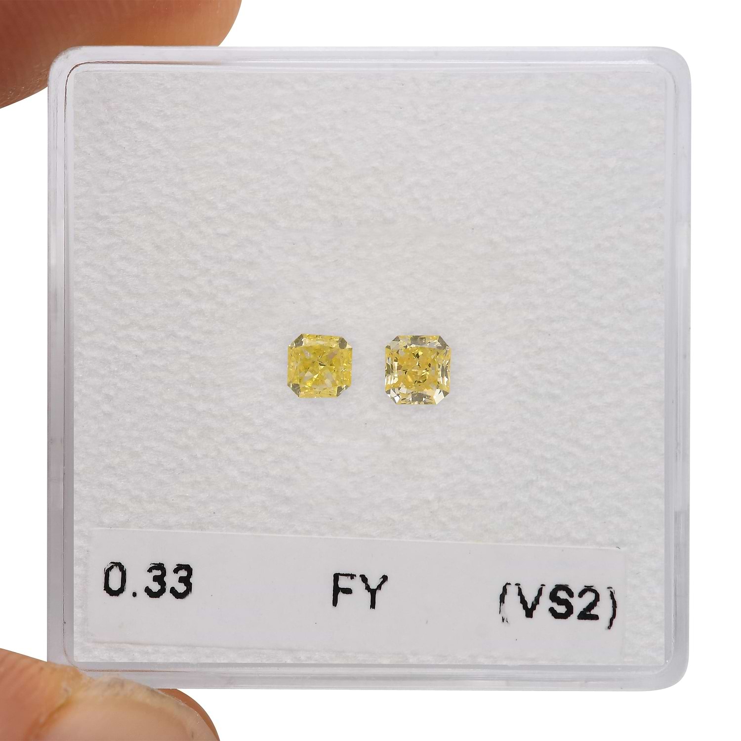 0.33 Carat Fancy Yellow Radiant Diamonds (VS2)