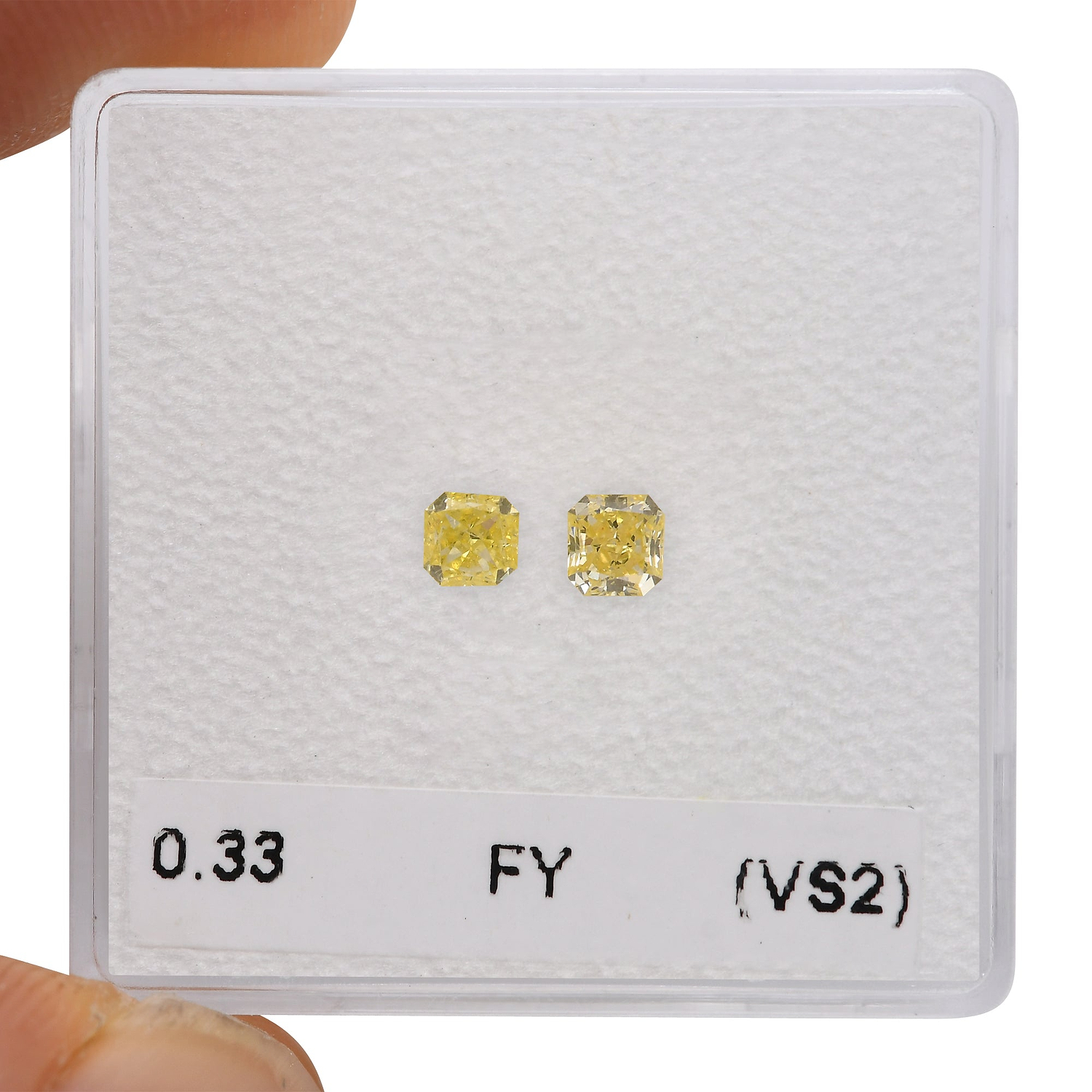 0.33 Carat Fancy Yellow Radiant Diamonds (VS2)