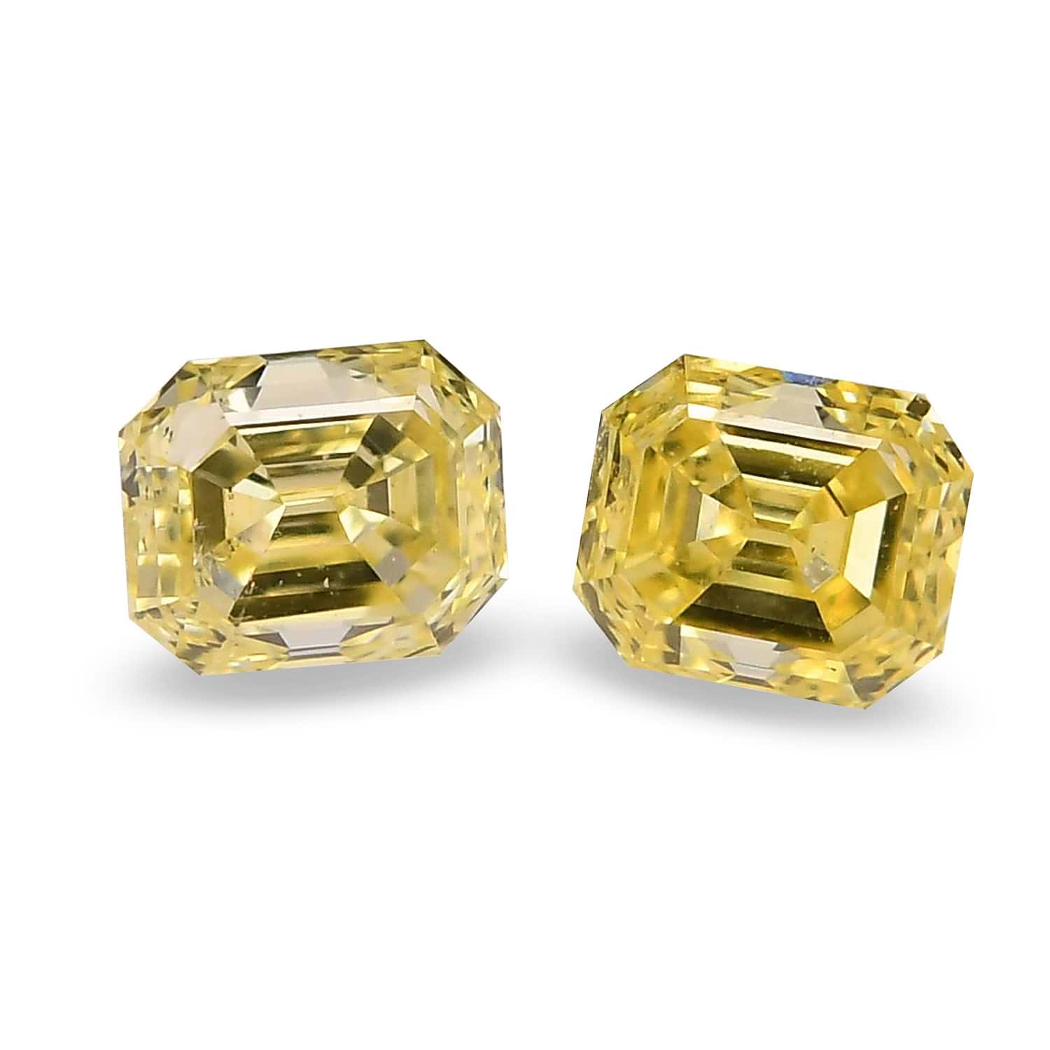 0.38 Carat Fancy Yellow Asscher Diamonds (VS2)