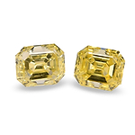 0.38 Carat Fancy Yellow Asscher Diamonds (VS2)