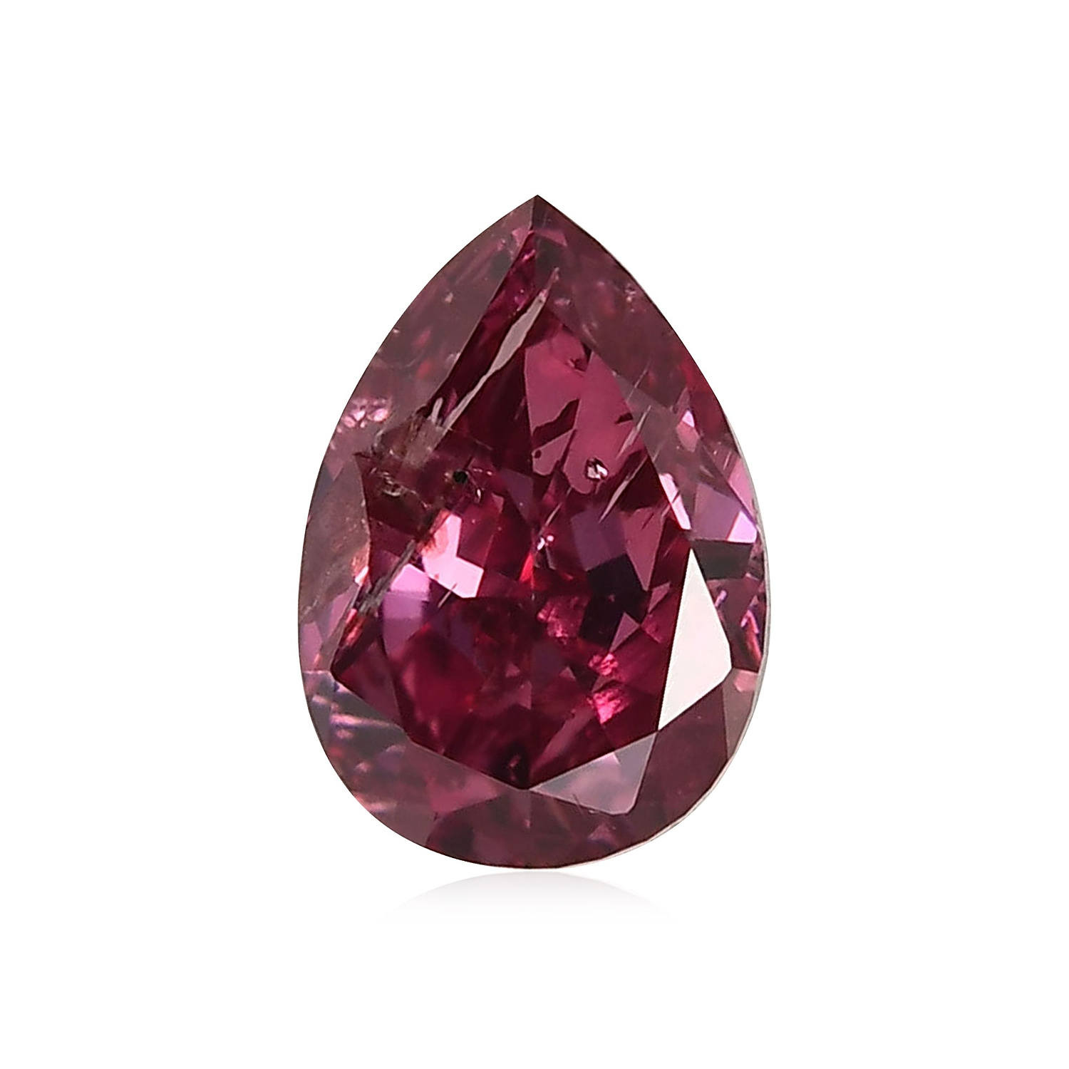 0.29 Carat Fancy Purplish Red Pear Diamond (I2) GIA