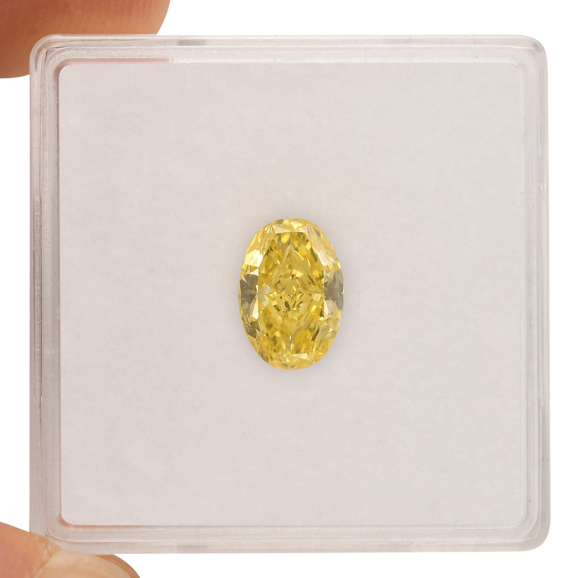 1.20 Carat Fancy Vivid Yellow Oval Diamond SI2 GIA | LEIBISH