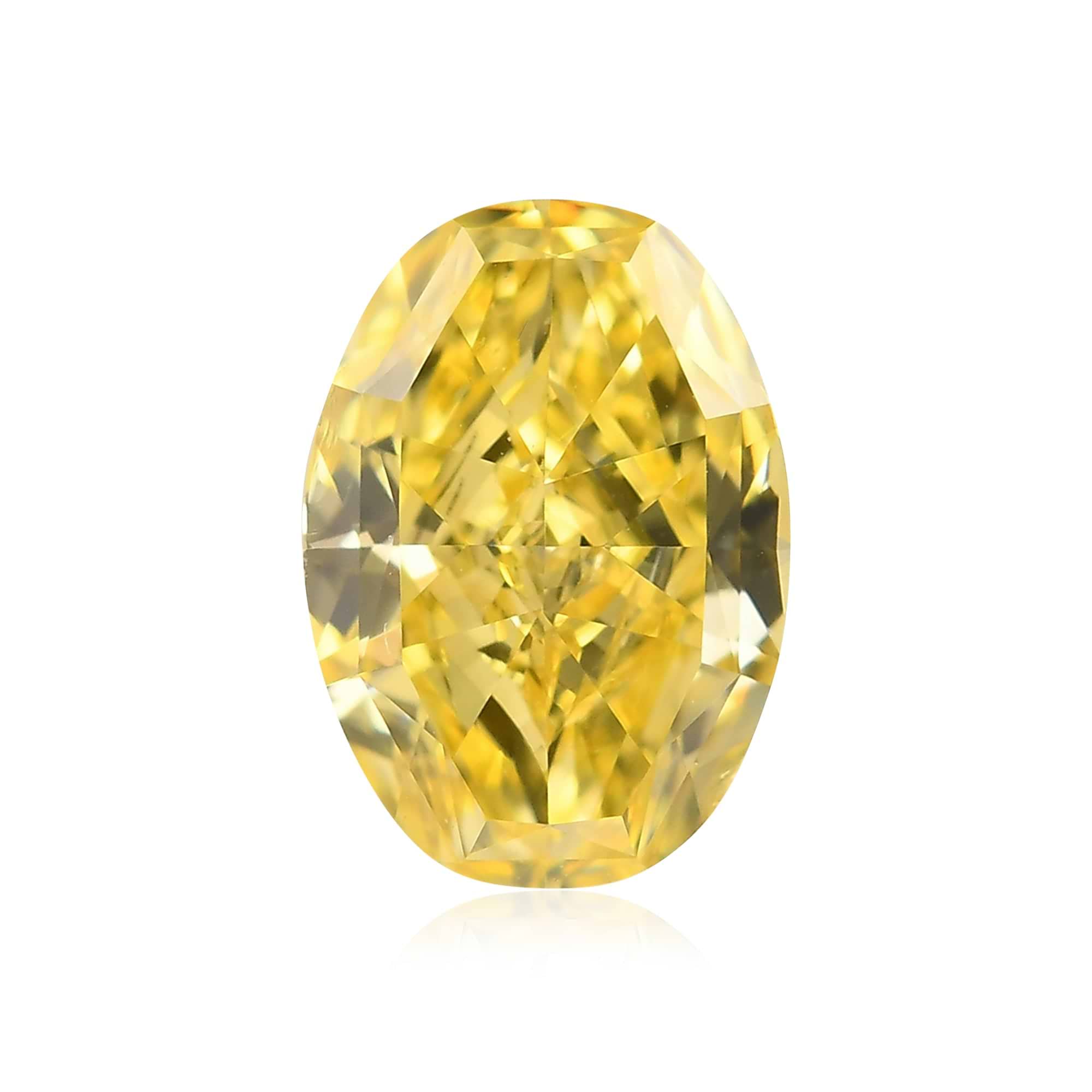 1.20 Carat Fancy Vivid Yellow Oval Diamond SI2 GIA | LEIBISH