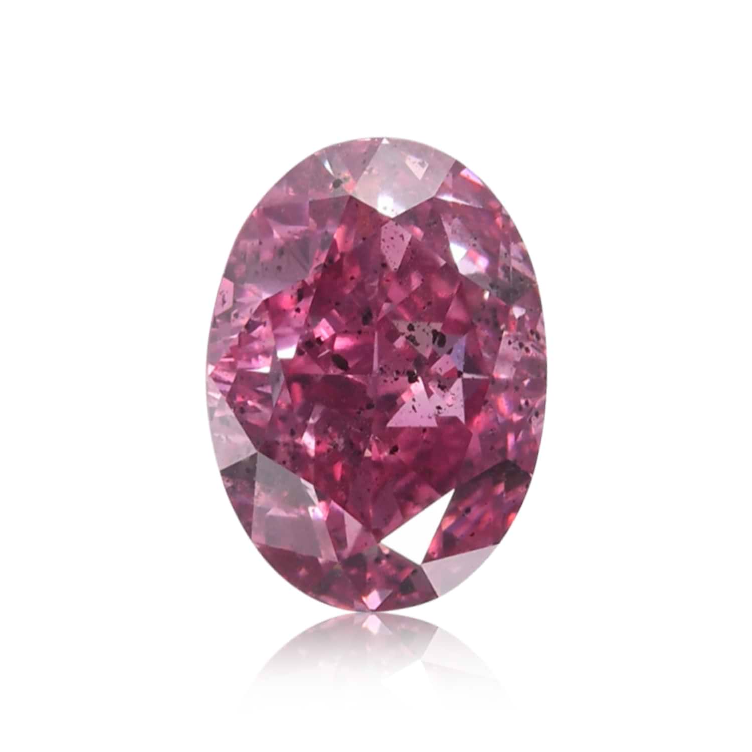 1.28 Carat Fancy Deep Purplish Pink Oval Diamond I1 GIA