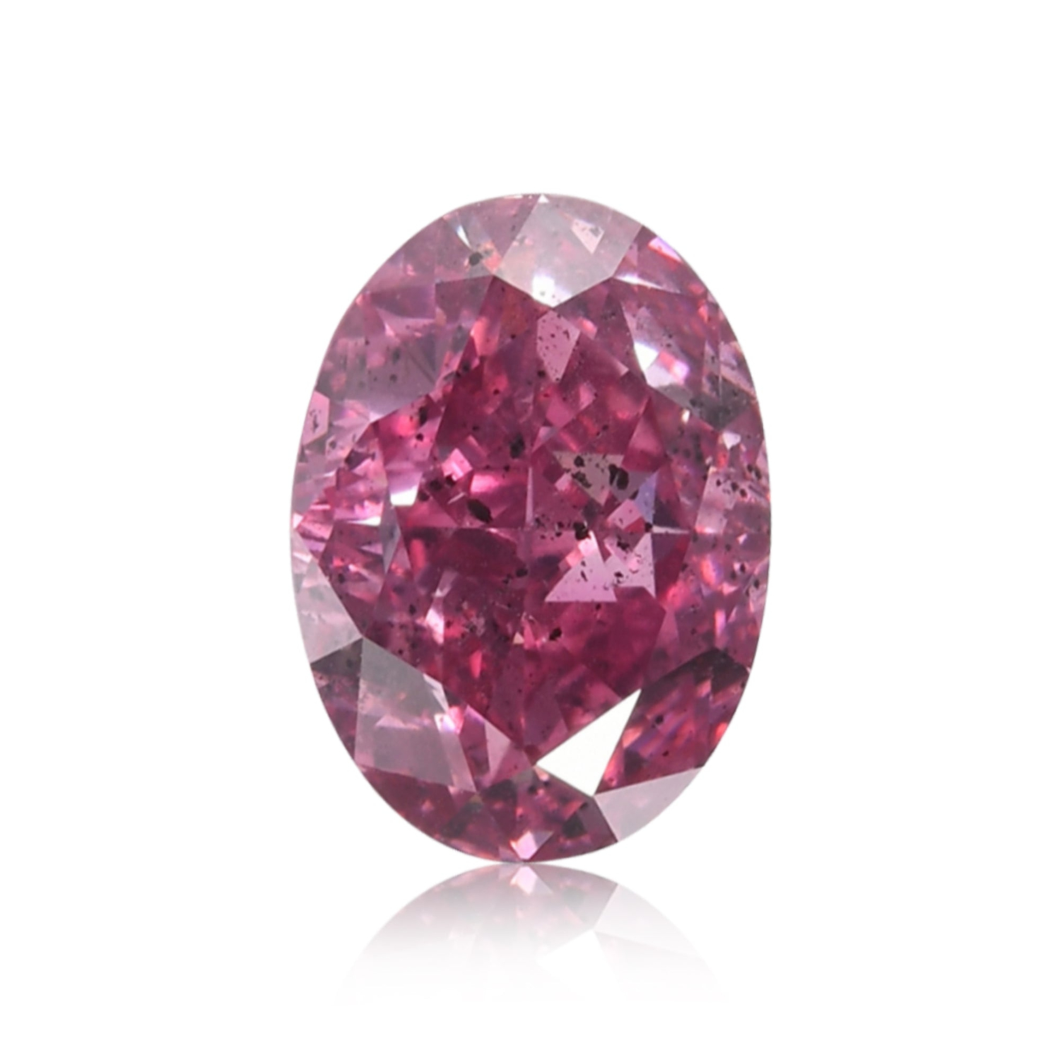 1.28 Carat Fancy Deep Purplish Pink Oval Diamond I1 GIA
