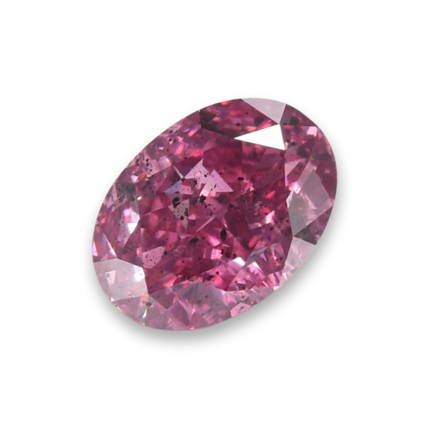 1.28 Carat Fancy Deep Purplish Pink Oval Diamond I1 GIA