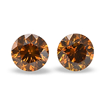 2.48 Carat Fancy Deep Yellowish Orange Round Brillant Diamonds SI2