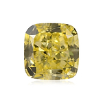 0.51 Carat Fancy Intense Yellow Cushion Diamond SI1 GIA