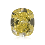 0.61 Carat Fancy Intense Yellow Cushion Diamond SI2 GIA