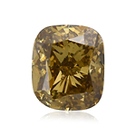 1.00 Carat Fancy Dark Brown Yellow Cushion Diamond SI2 GIA