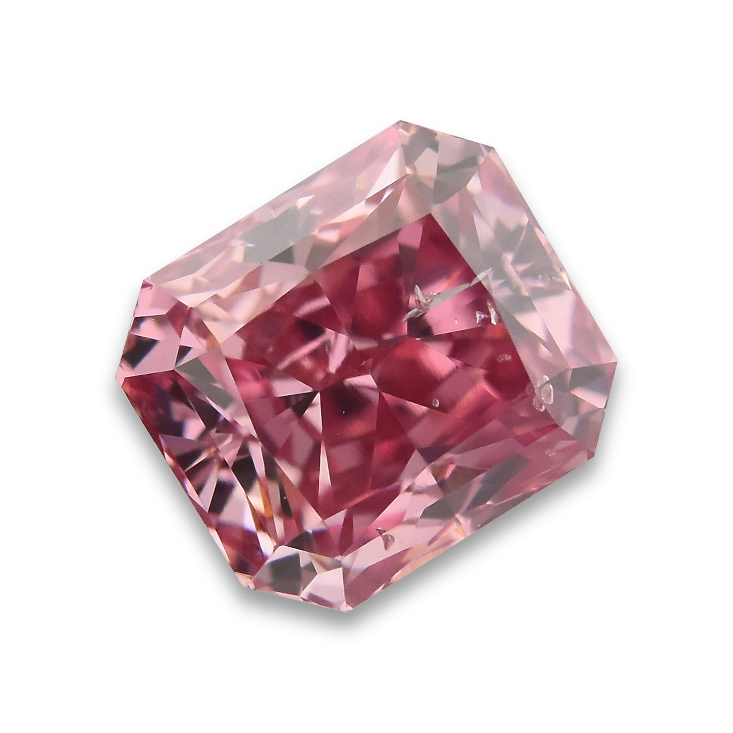 0.62 Carat Fancy Vivid Purplish Pink Radiant Diamond SI2 GIA