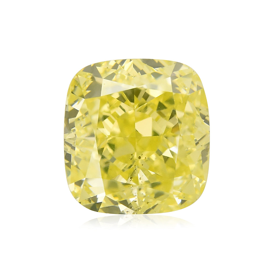 2.03 Carat Fancy Intense Greenish Yellow Cushion Diamond SI1 GIA