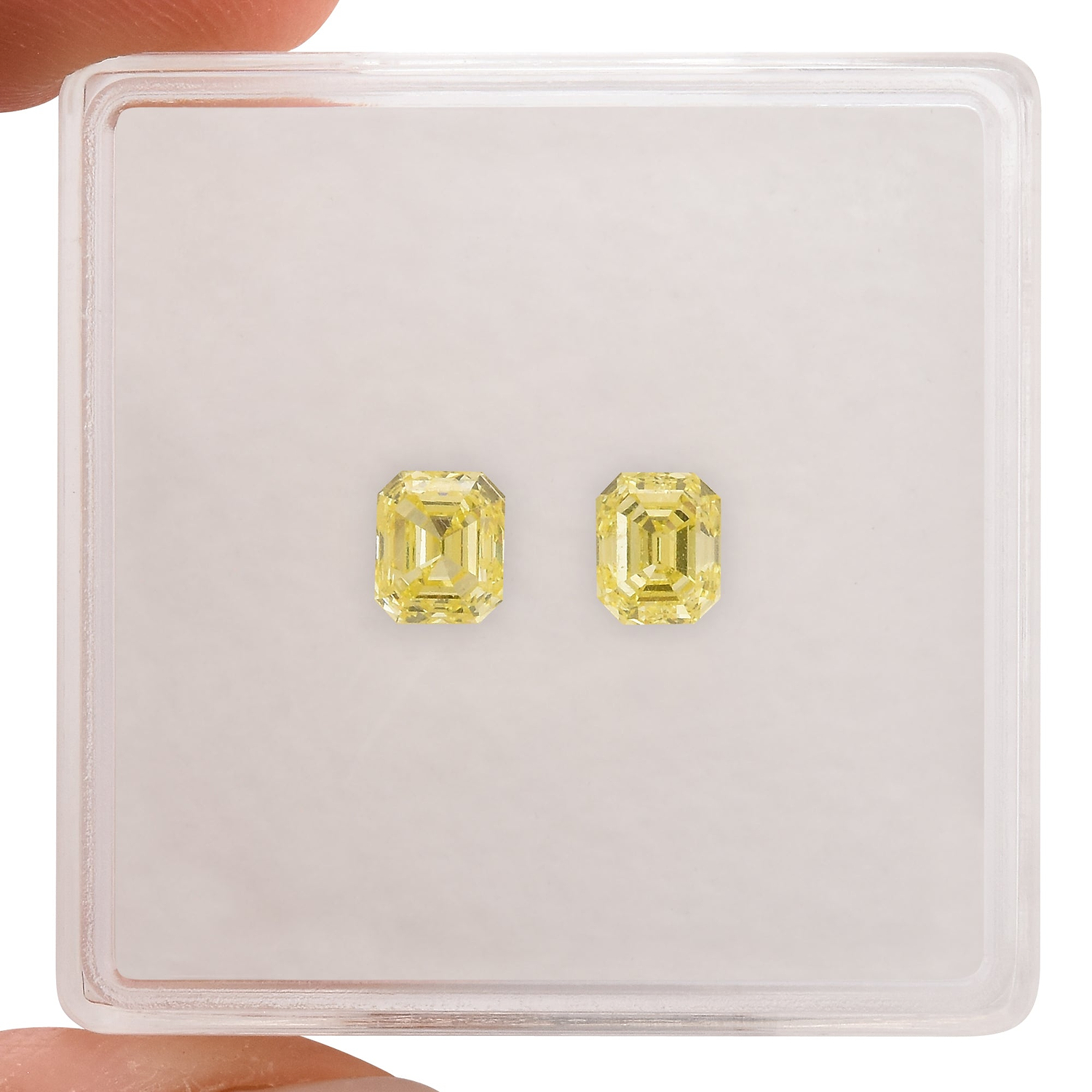 0.78 Carat Fancy Yellow Asscher Diamonds (VS)