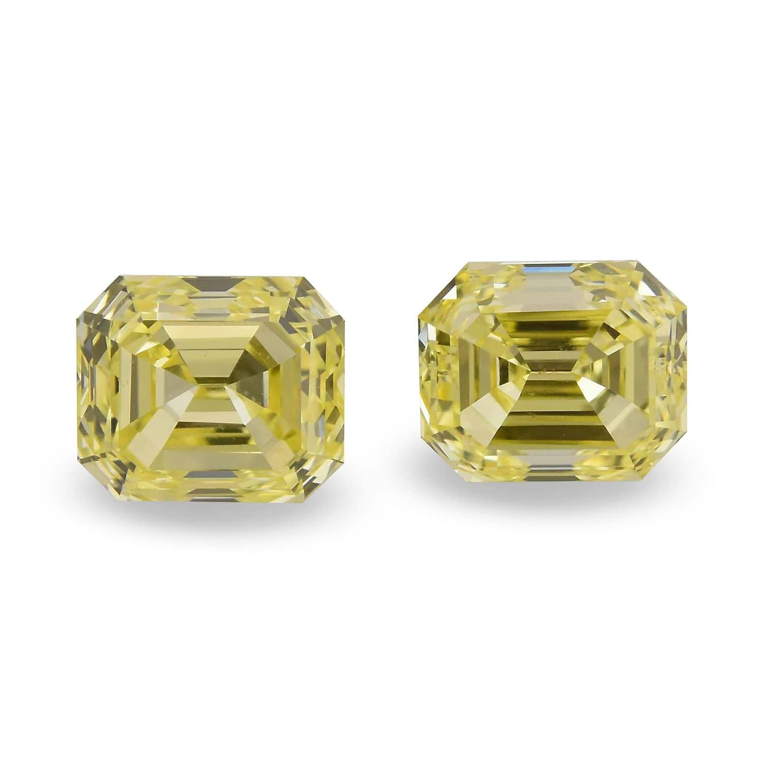 0.78 Carat Fancy Yellow Asscher Diamonds (VS)