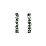 Tourmaline and Diamond Hoop Earrings