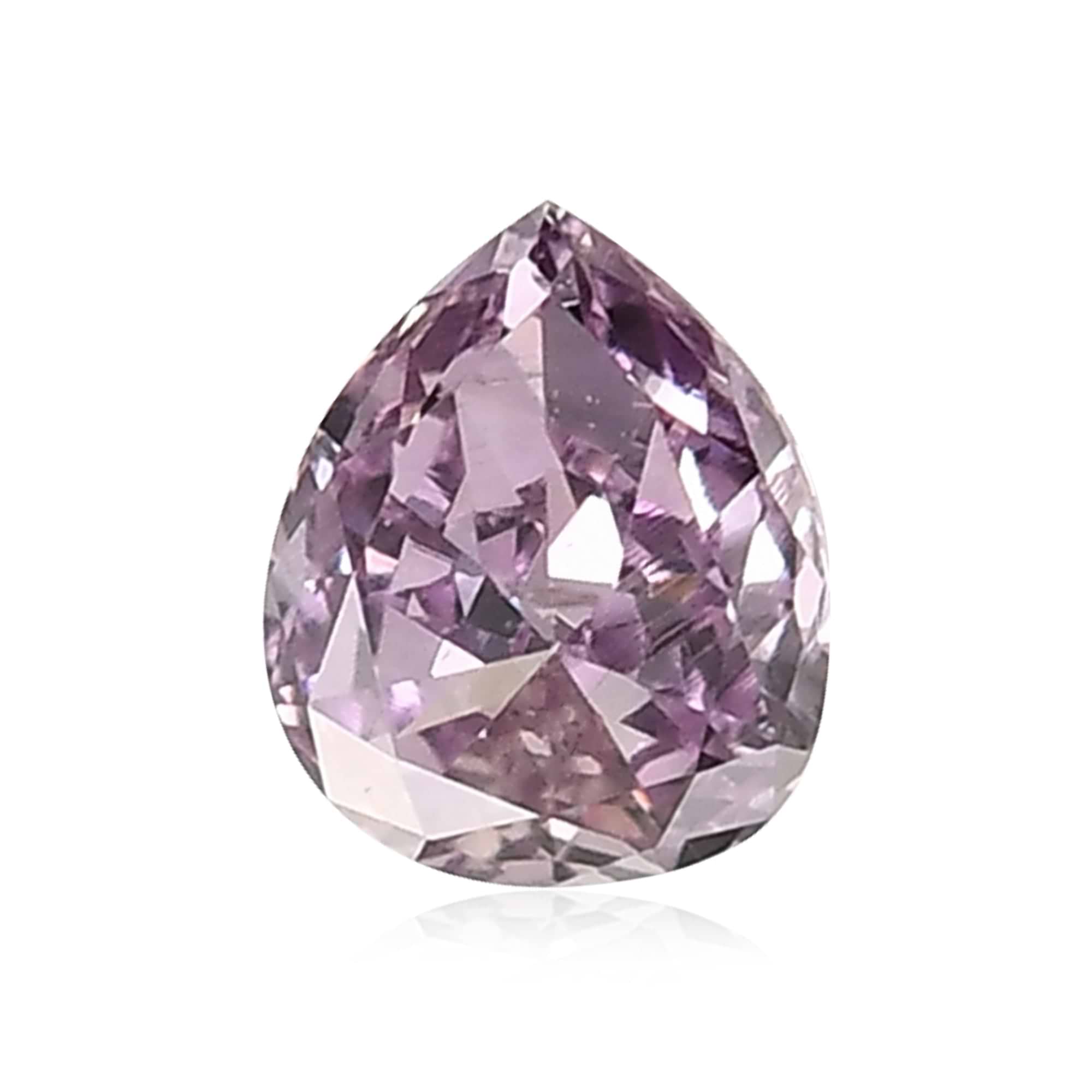 0.14 Carat Fancy Intense Pink Purple Pear Diamond (I1) GIA | LEIBISH