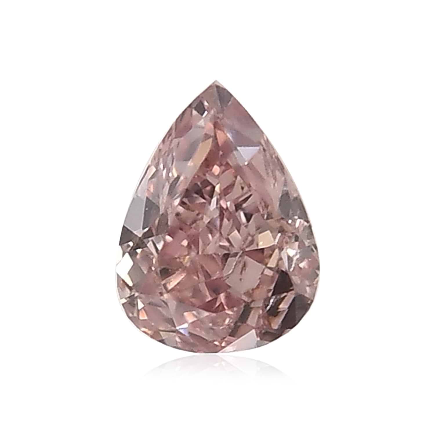 0.24 Carat Fancy Intense Pink Pear Diamond SI2 GIA
