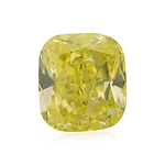 0.38 Carat Fancy Intense Green Yellow Cushion Diamond SI2 GIA