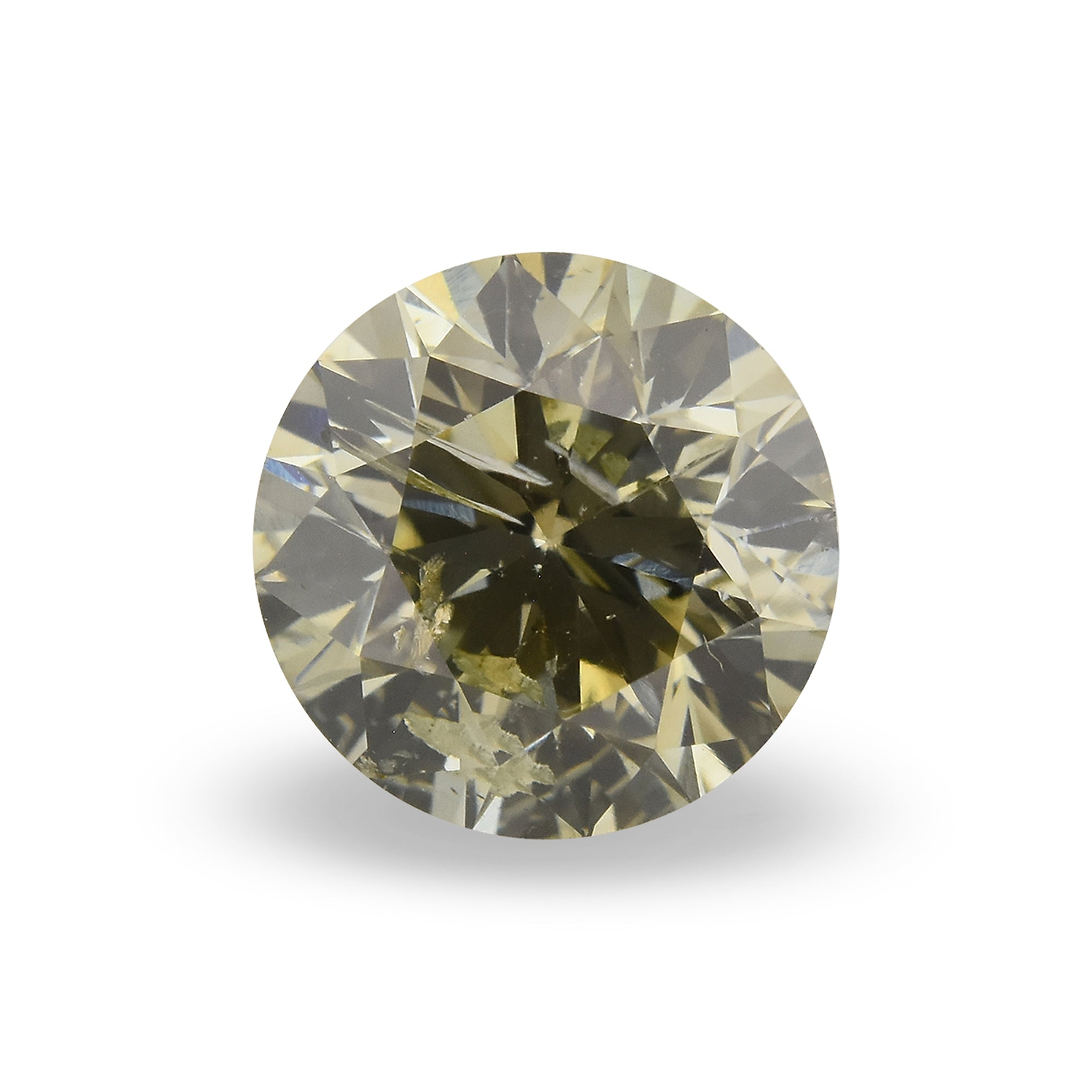 1.02 Carat Fancy Dark Green Gray Round Brilliant Diamond (I2) GIA