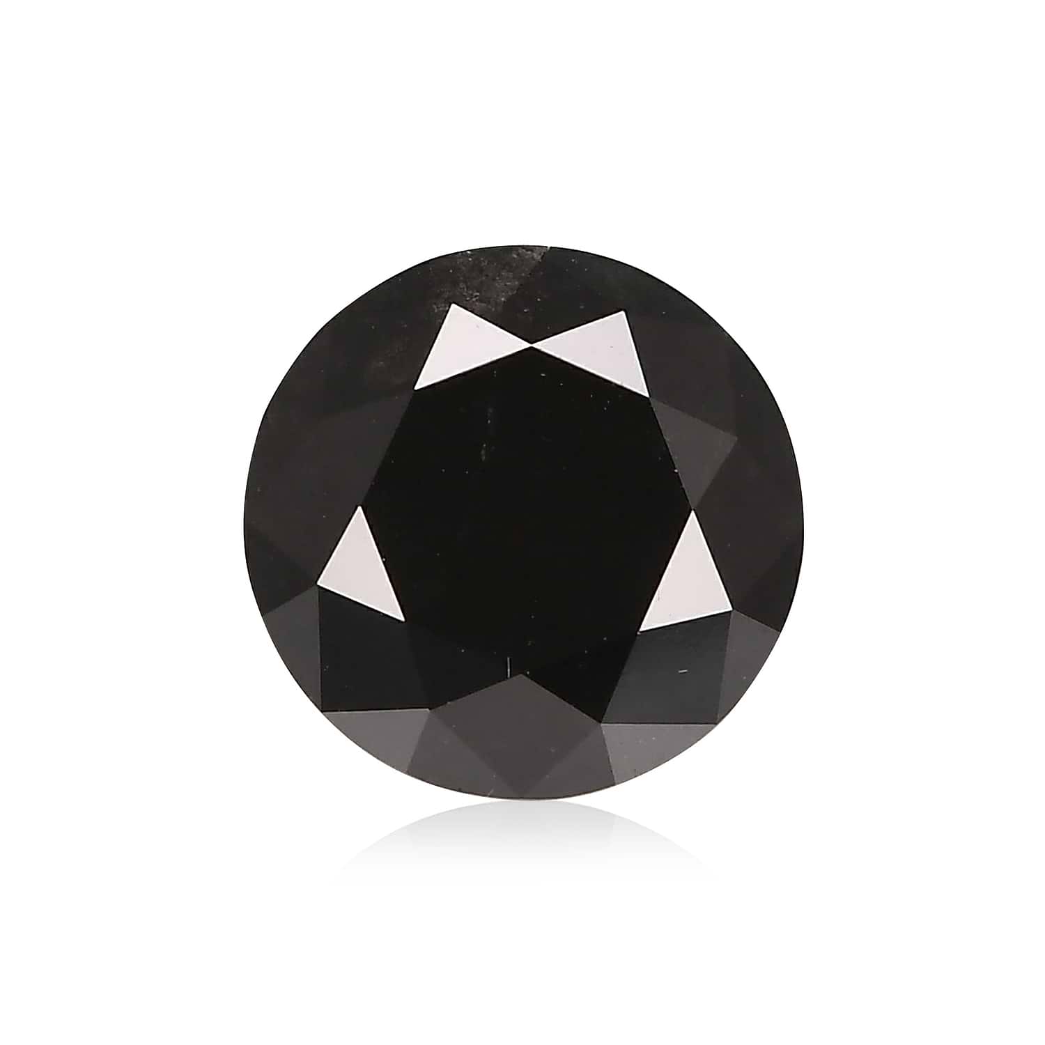 3.43 Carat Fancy Black Round Brillant Diamond GIA